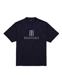 Balenciaga Nano Bb Logo Print Cotton T-Shirt Black