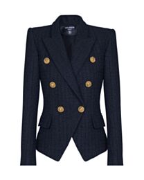 Balmain Women's 6-Buttons Tweed Jacket Black