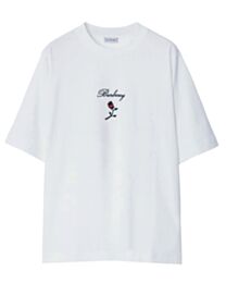 Burberry Women's Cotton Short-Sleeve T-Shirt With Rose Print White