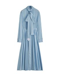 Christian Dior Women's Mid-Length Belted Shirtdress Blue