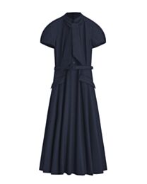 Christian Dior Women's Mid-Length Belted Shirtdress Wool Black