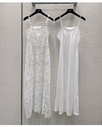 Christian Dior Women's Satin Slip Dress White