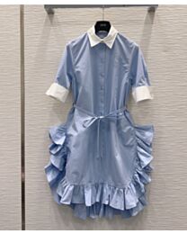 Christian Dior Women's Cotton Shirt Dress Blue