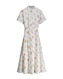 Christian Dior Women's Pure Cotton Poplin Midi Shirt Dress Cream