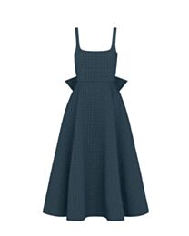 Christian Dior Women's Mid-Length Microcannage Flared Dress Black