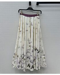 Christian Dior Women's Mid-Length Flared Skirt Cream