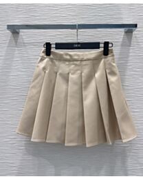 Christian Dior Women's Pleated Mini Skirt Apricot