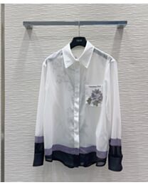 Christian Dior Women's Ombre Print Shirt White