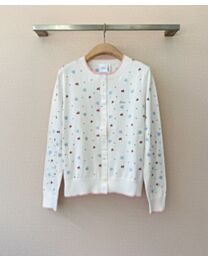 Christian Dior Women's Bird And Rose Pattern Cashmere Knit Cardigan Cream