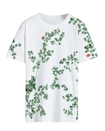Christian Dior Women's Cotton Jersey With Toile De Jouy Fitted T-Shirt White