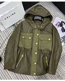 Celine Women's Soft Lambskin Parka Green