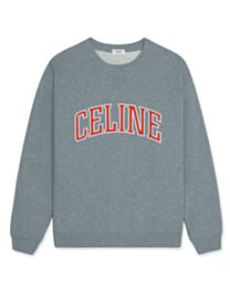 Celine Women's Letter Crew Neck Sweatshirt Gray