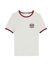 Celine 70s-Style Badge T-Shirt Cream