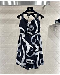 Chanel Women's Mozision Backless Ruched Maxi Dress Black