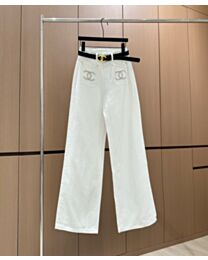 Chanel Women's Double Pocket Jeans White