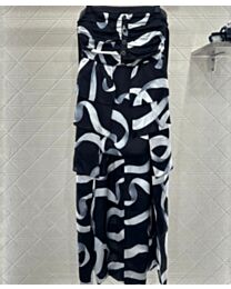 Chanel Women's Printed Long Dress Black