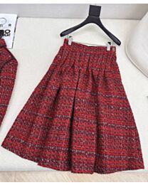Chanel Women's Tweed Skirt Red