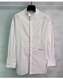 Chanel Women's Stand Collar Long Shirt Cream