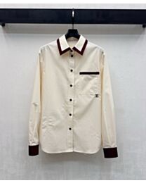Chanel Women's Cotton Long-Sleeve Shirt Cream