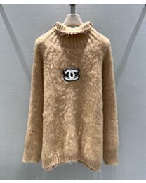 Chanel Women's High-Neck Letter Pullover Sweater