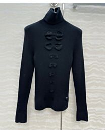 Chanel Women's Bow-Tie Crew Neck Short-Sleeved Sweater