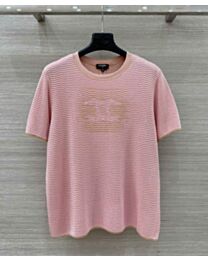 Chanel Women's Wavy Textured T-Shirt Pink