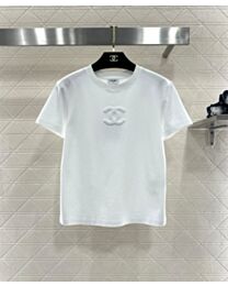 Chanel Women's CC Mark Logo Sweater T-Shirt White