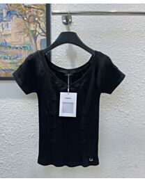 Chanel Women's Cropped Sweater With wide neckline