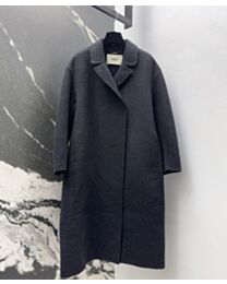 Fendi Women's Wool Blend Long Coat Black