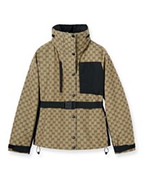 Gucci Women's GG Plain Knit Jacquard Jacket Apricot