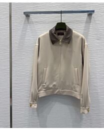 Gucci Women's Leather-Collar Jacket Apricot