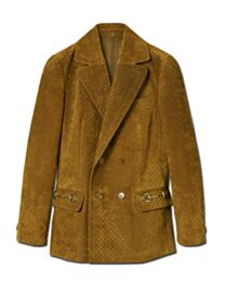 Gucci Women's Double-breasted GG Suede Jacket Coffee