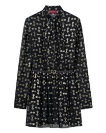 Gucci Women's Horsebit Silk Coupe Dress Black