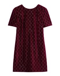 Gucci Women's Embroidered Cotton Velvet Dress Red