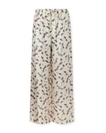 Gucci Women's Printed Silk-Satin Wide-Leg Trousers Cream