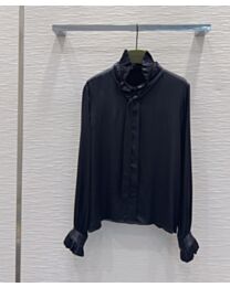 Gucci Women's High-Neck Silk Blouse With Bow Tie Black