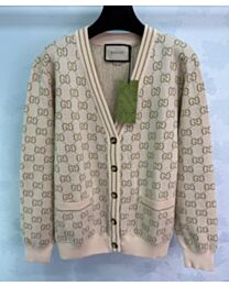 Gucci Cotton Jacquard Cardigan Apricot