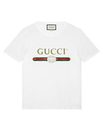 Gucci Women's Oversize Washed T-Shirt With Logo White