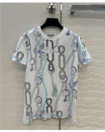 Hermes Women's Palefroi Remix Straight T-shirt Blue