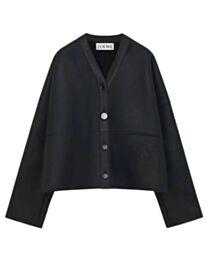 Loewe Women's Cardigan In Shearling Black
