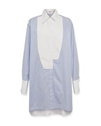 Loewe Women's Striped Plastron Shirt In Cotton Blue