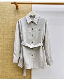 Loewe Women's Collared Linen Shirt Cream