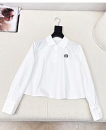 Loewe Women's Cropped Poplin Shirt White