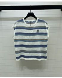 Loewe Women's Striped Knit Vest Blue
