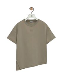 Loewe Women's Asymmetric T-Shirt In Cotton Blend Khaki