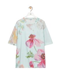 Loewe Women's Loose Fit T-Shirt In Cotton Blue