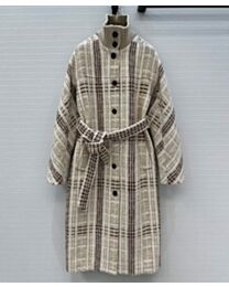 Loro Piana Women's Checked Wool-Blend Tweed Coat Apricot