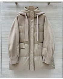 Loro Piana Women's Double-faced Cashmere Patchwork Hooded Down Jacket 
