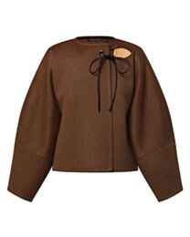 Louis Vuitton Women's Lace Tie Balloon Sleeve Jacket Coffee