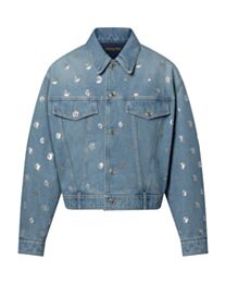 Louis Vuitton Women's Sequin Logo Denim Jacket Blue